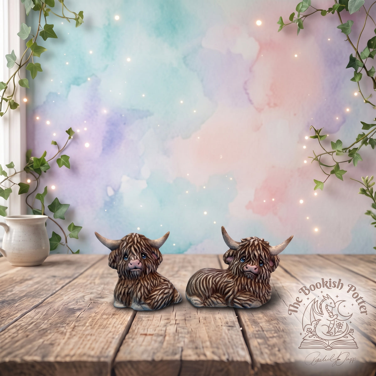 Mini Highland Cow Set of 2 - "Hank and Hannah"