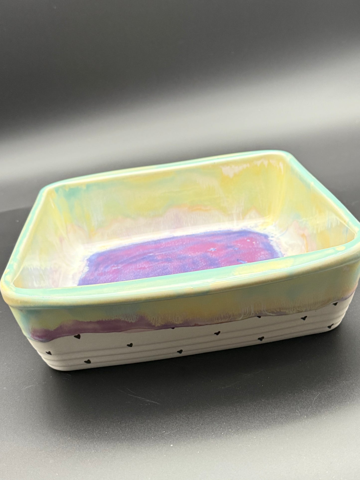 Purple/Seabreeze Heart Casserole Dish