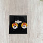 Ghost Pumpkin Head Stud Earrings