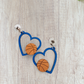 Basketball Heart Dangle Earrings