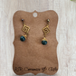 Gold and Green Bead Earrings