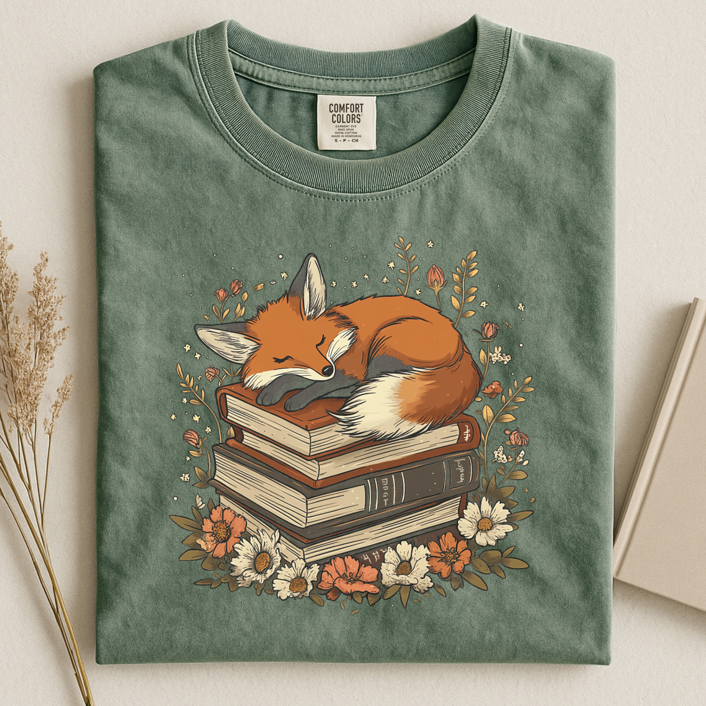 Fox Sleeping on Books