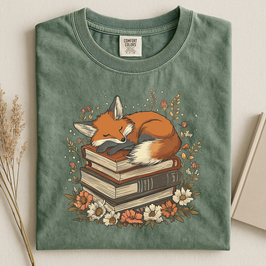 Fox Sleeping on Books
