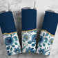 Navy Blue Flower Tumbler