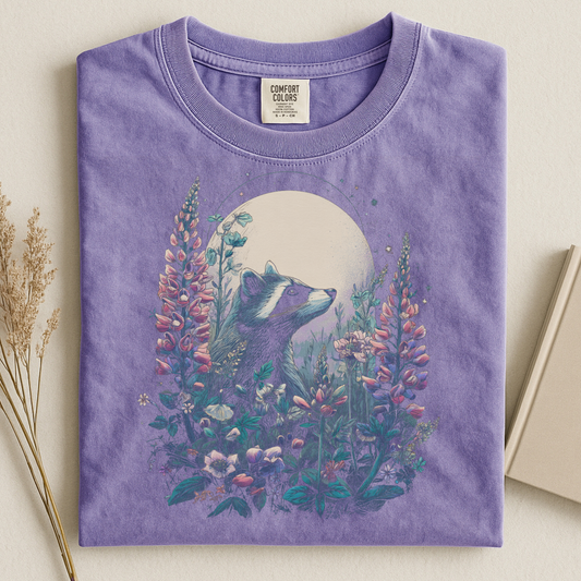 Raccoon in Wildflowers