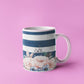 Blue Stripes/Pink Flowers Mug