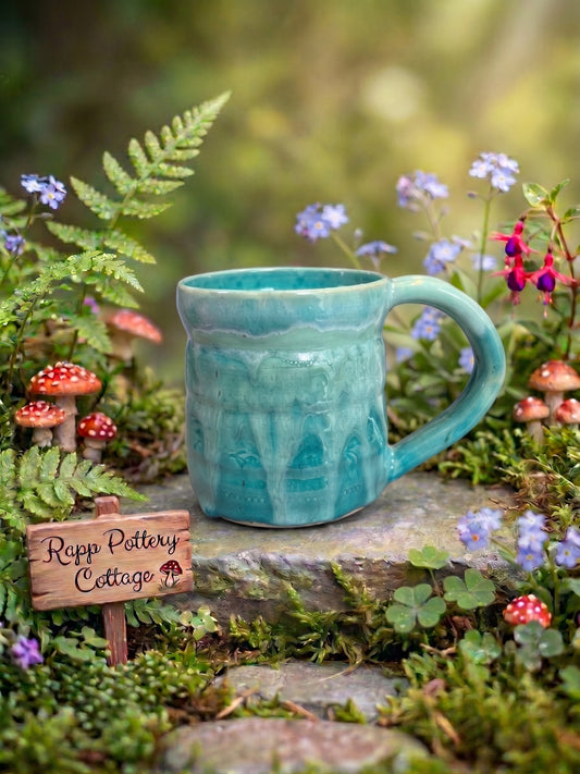 Turquoise Hand Thrown Mug