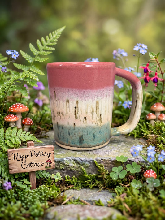 Pink/Birch/Turquoise Stoneware Mug v.1