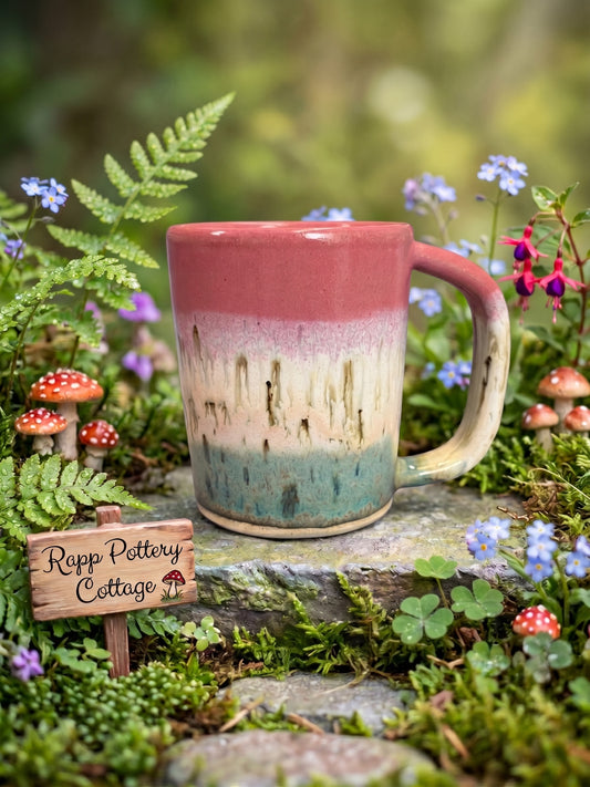Pink/Birch/Turquoise Stoneware Mug v.2