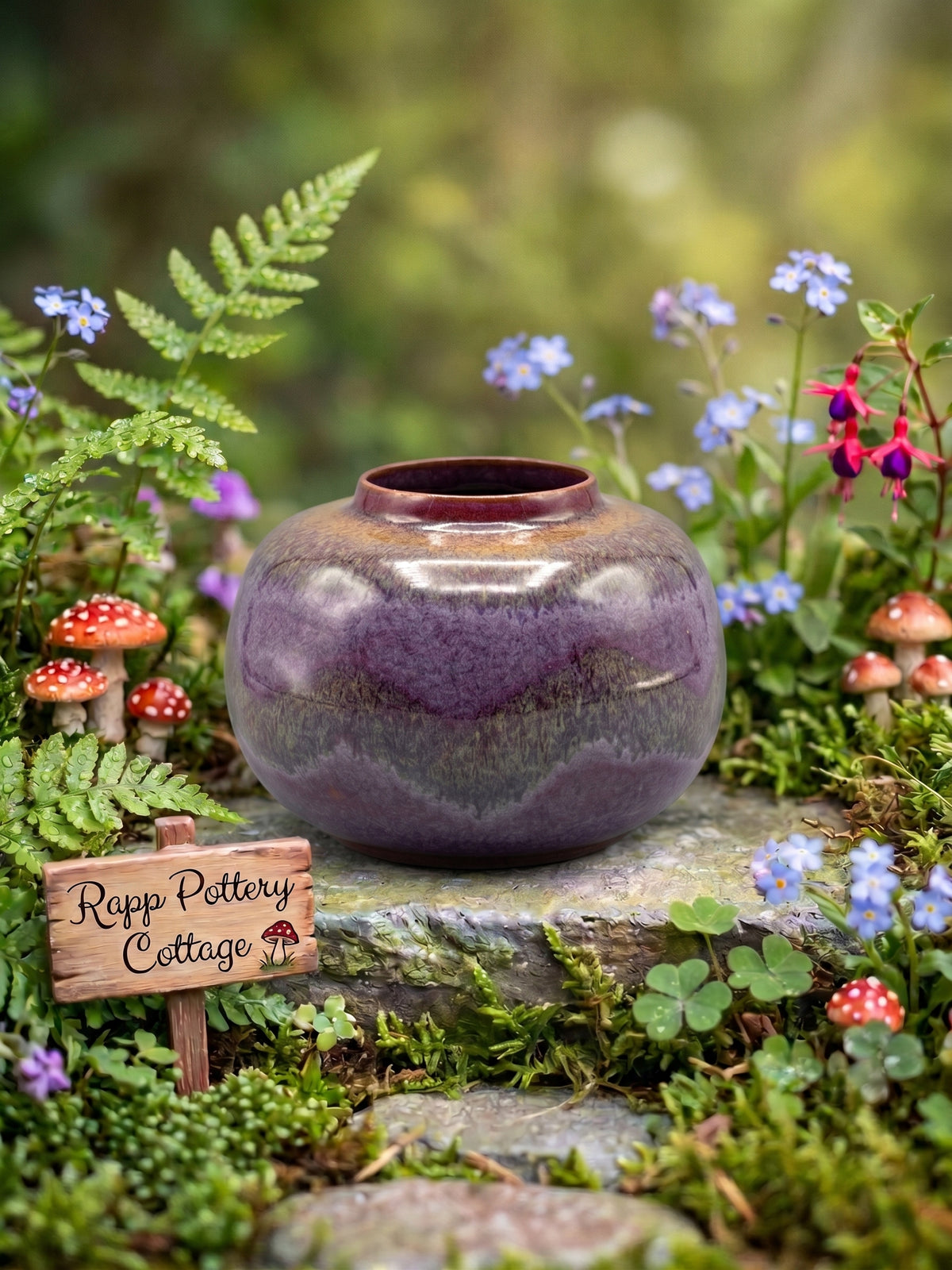 Hand Thrown Purple Pot