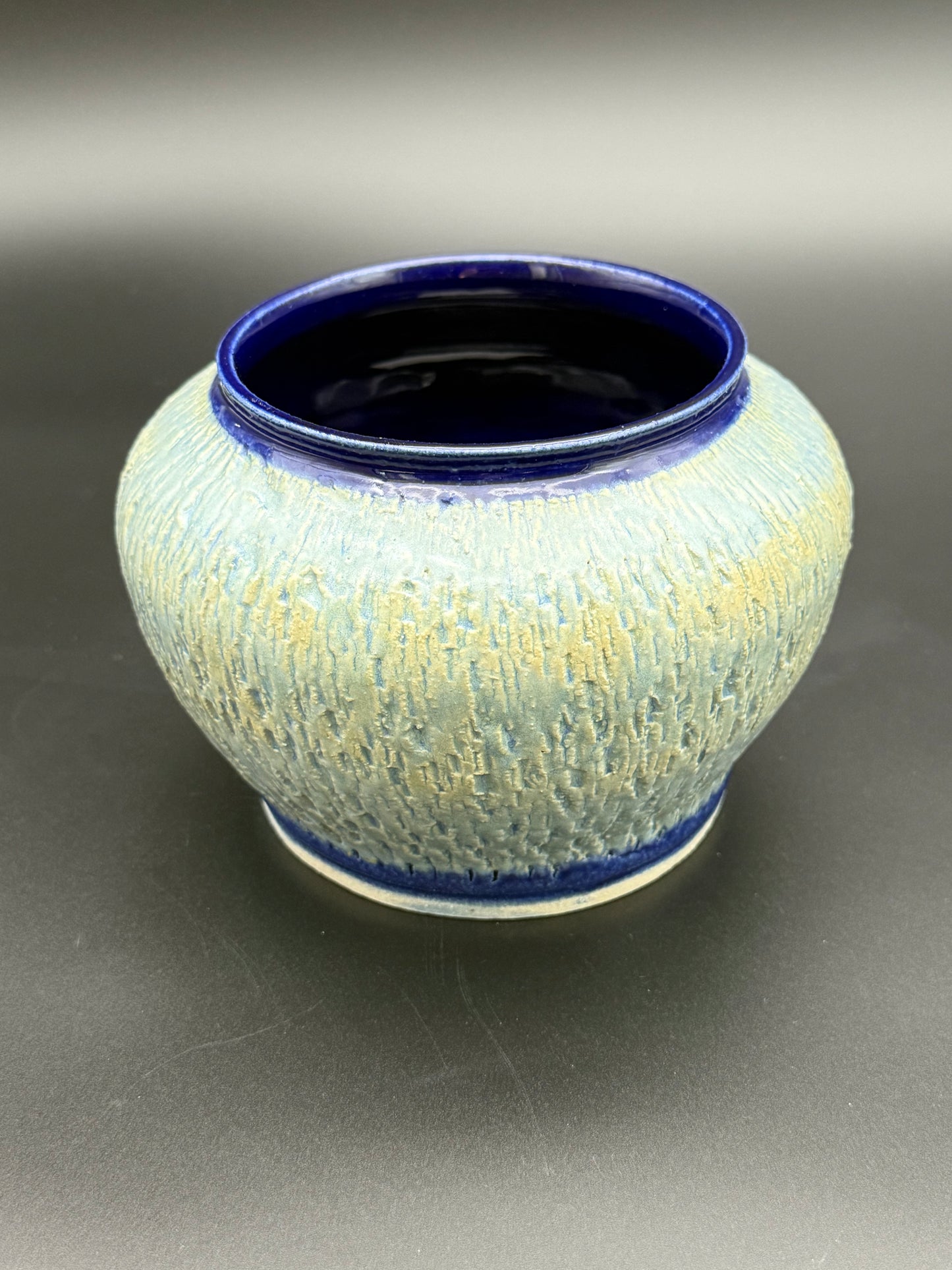 Blue Moss Textured Pot
