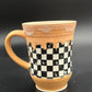 Sherbet Orange and Checkered Mug