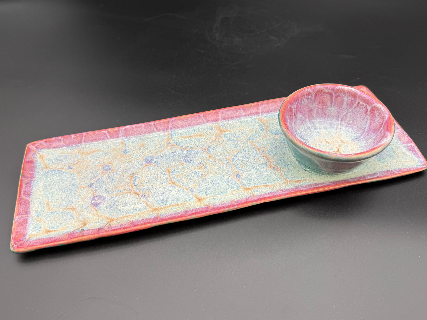 Pink Frozen Pond Sushi Tray w/ Bowl