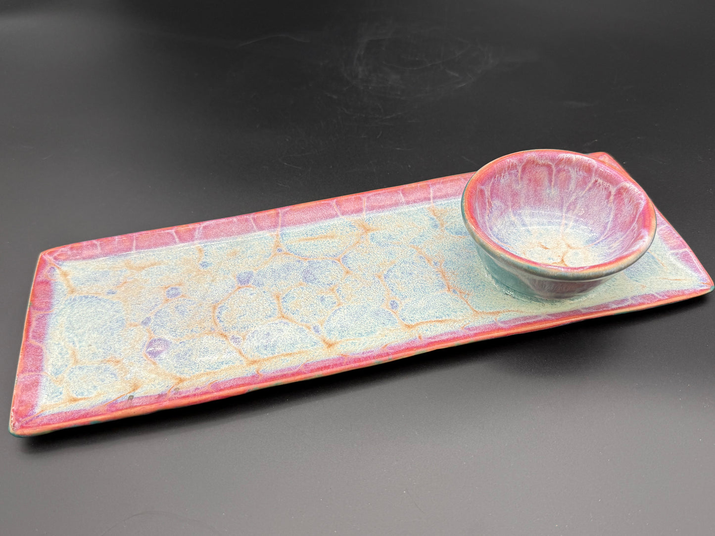 Pink Frozen Pond Sushi Tray w/ Bowl