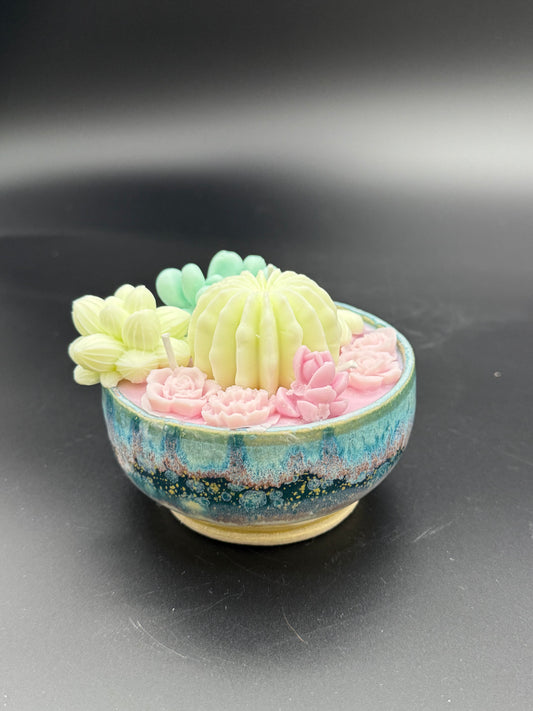 Hydrangea Succulent Garden Candle