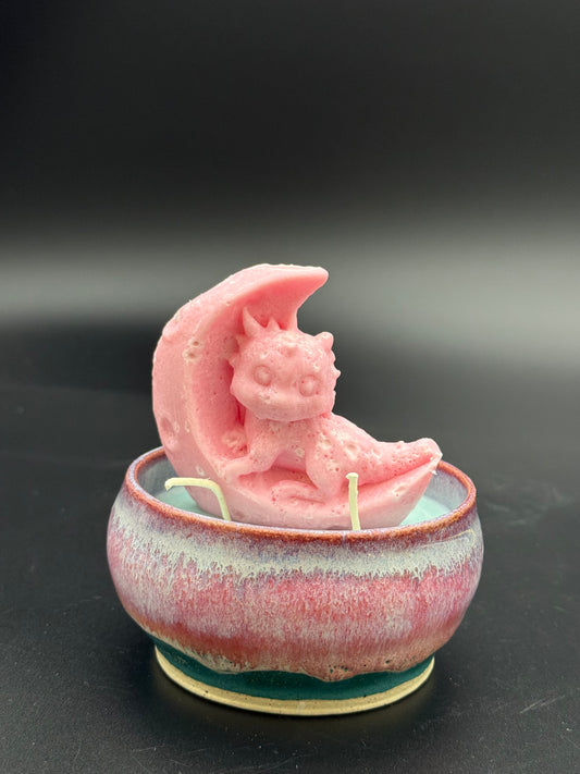 Pink Drift Dragon Candle
