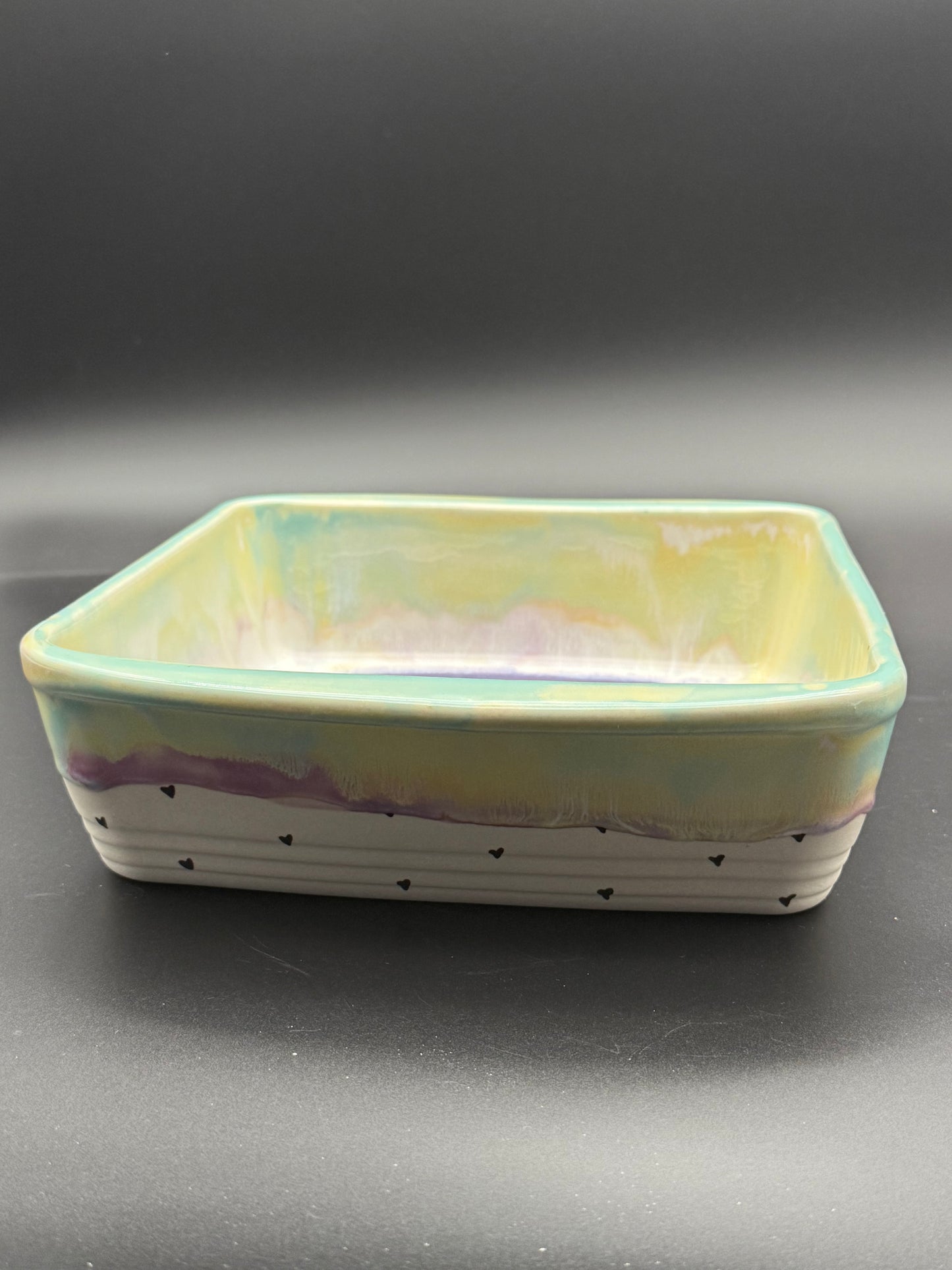 Purple/Seabreeze Heart Casserole Dish
