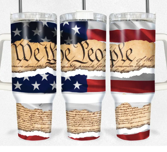 40 oz We the People Patriotic Tumbler