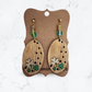 Gold & Green Shamrock Earrings
