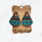 SW Teal & White Earrings w/ Turquoise Rocks