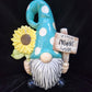 Garden Gnome- "Naughty Gnome" with Flowers and Sign